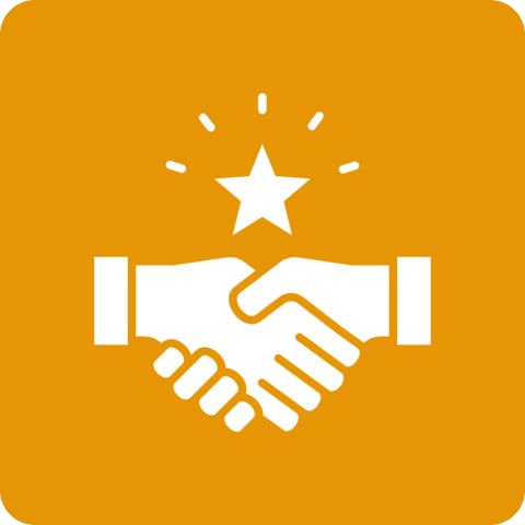 Handshake with star symbol